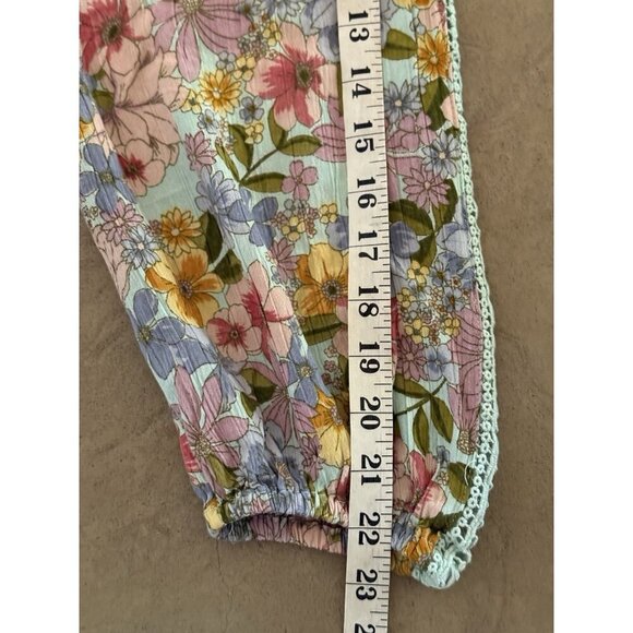 Sweetwater Wrightsville Beach Floral Peasant Blouse Women’s Sz M Boho Lace Trim - Picture 11 of 13